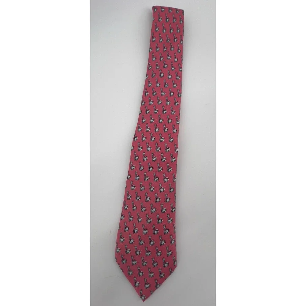 Vineyard Vines Tie Men's Pink Crab Apple Silk Necktie Novelty Pattern